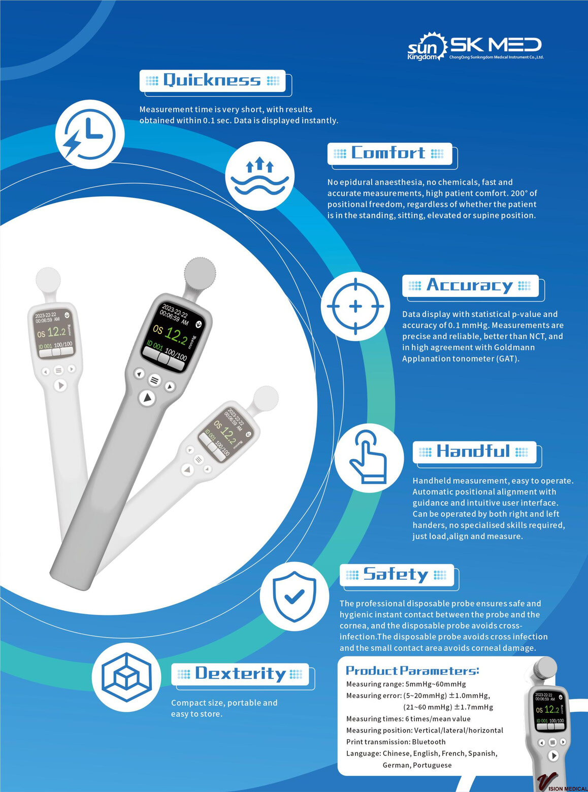 Sun Kingdom SK Med ReboundTonometer Rebound Tonometer SK-5200A - Görsel 1
